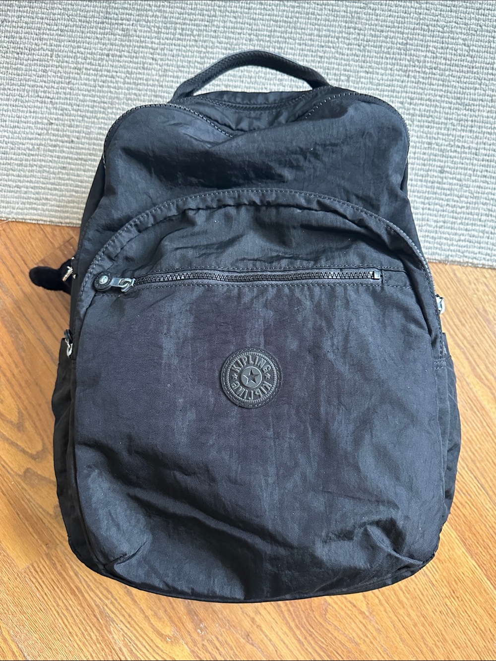 Kipling Black Nylon Everyday Backpack